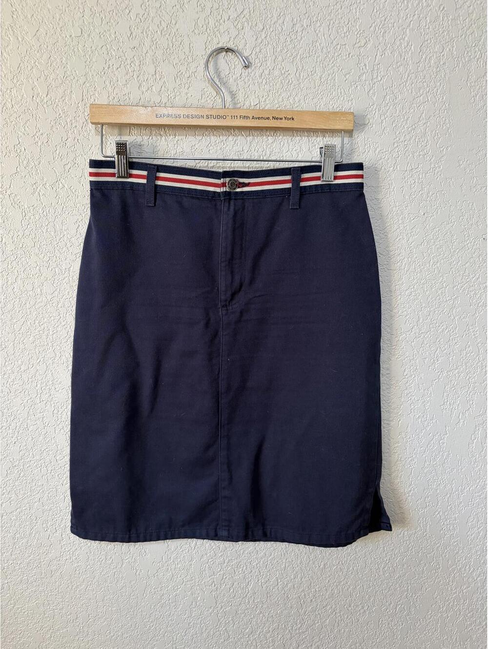 VTG Y2K b.u.m equipment 100% cotton nautical skirt navy size 8